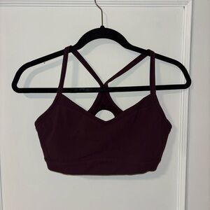 Athleta Dark Red Strappy Sports Bra
